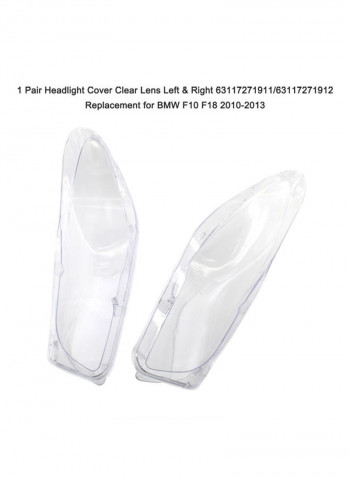2-Piece Replacement Left And Right Headlight Cover For BMW F10 F18 2010-2013