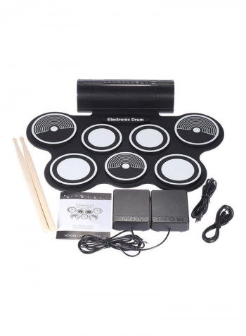 Portable Foldable Electronic Drum Pad Kit with Drumstick