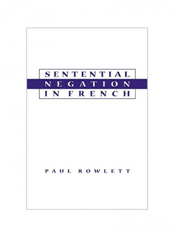 Sentential Negation In French Paperback