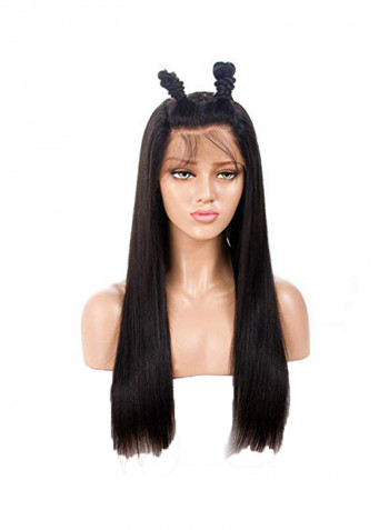 360 Lace Natural Hair Wig Black 18inch