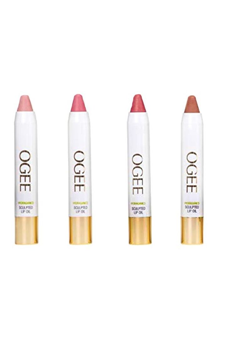 4-Piece Sculpted Tinted Lip Oil Pink/Brown/Red