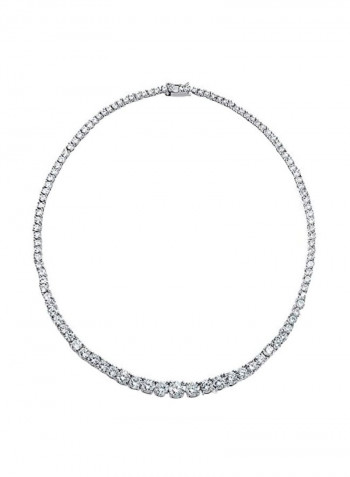 Silver Plated Cubic Zirconia Studded Necklace