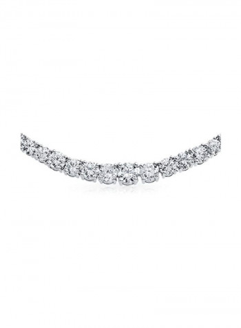 Silver Plated Cubic Zirconia Studded Necklace