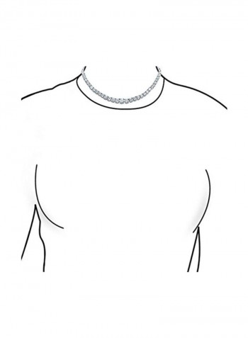 Silver Plated Cubic Zirconia Studded Necklace