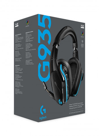 G935 Wireless 7.1 Surround Sound Lightsync Gaming Headset Black