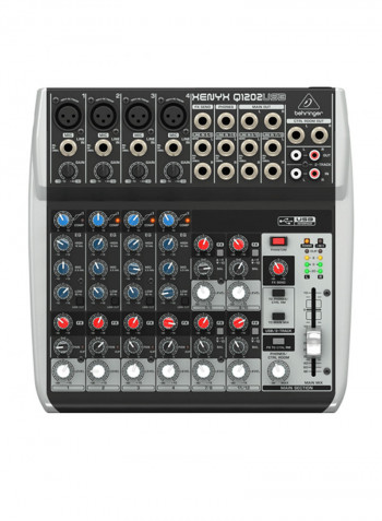 Premium 12-Input 2-Bus Mixer With Multi-FX Processor Q1202USB Grey/Black/Blue