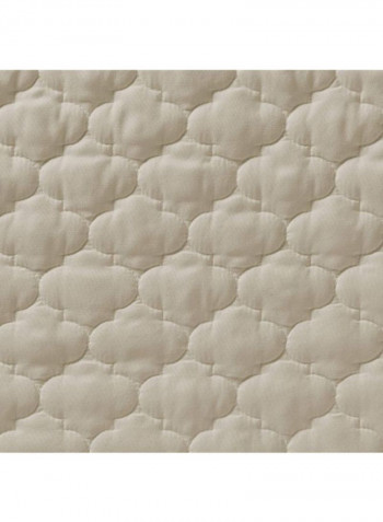 3-Piece Trellis Pattern Coverlet Set Polyester Beige