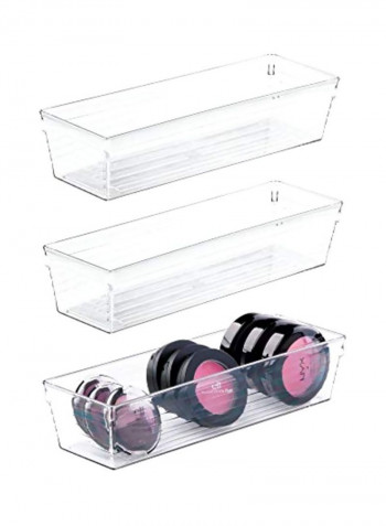 3-Piece Storage Container For Kitchen Gadgets Clear 3x9x2inch