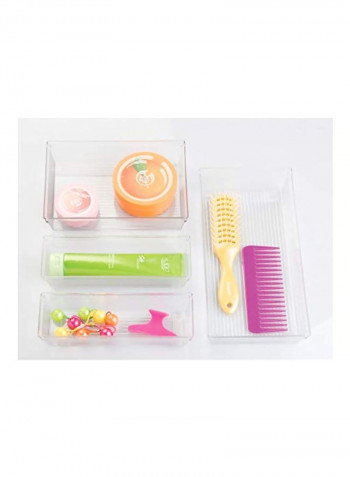 3-Piece Storage Container For Kitchen Gadgets Clear 3x9x2inch