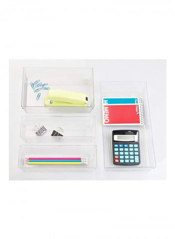 3-Piece Storage Container For Kitchen Gadgets Clear 3x9x2inch