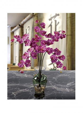 Phalaenopsis Liquid Illusion Artificial Flower Dark Pink/Green
