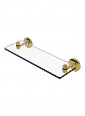 South Beach Collection Vanity Beveled Edges Glass Shelf Clear/Gold 16inch