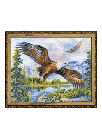 Flight-Counted Cross Stitch Kit White/Green/Brown