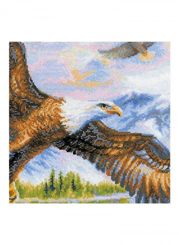 Flight-Counted Cross Stitch Kit White/Green/Brown