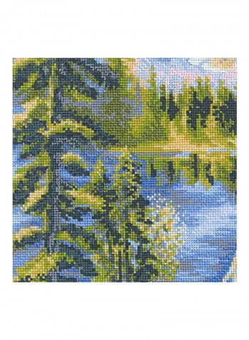 Flight-Counted Cross Stitch Kit White/Green/Brown