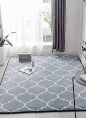 Modern Style Comfy Decorative Mat Black M