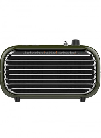 Wireless Bluetooth Retro High-quality Sound Portable Speaker With FM Radio 20x11.5x8.5cmcm Army green