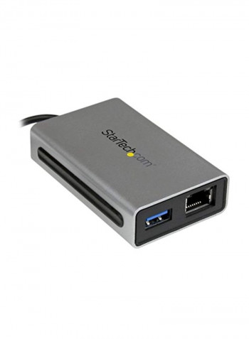 Thunderbolt To Gigabit Ethernet To USB 3.0 Adapter Grey/Black