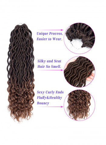 6-Piece Braiding Hair With Curly Ends Multicolour 18inch
