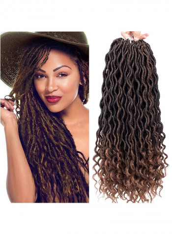 6-Piece Braiding Hair With Curly Ends Multicolour 18inch