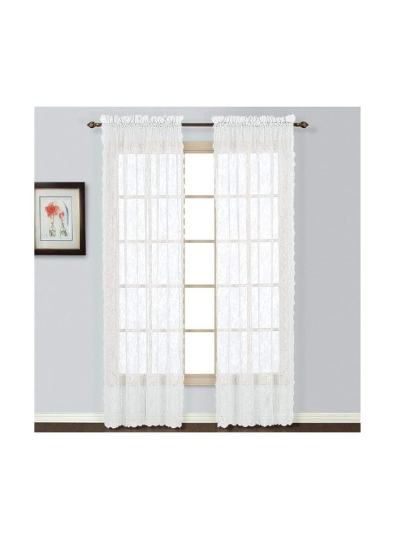 Polyester Window Curtain Panel White 72x56inch