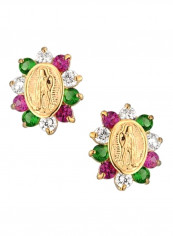 14 Karat Gold Cubic Zirconia Studded Earrings