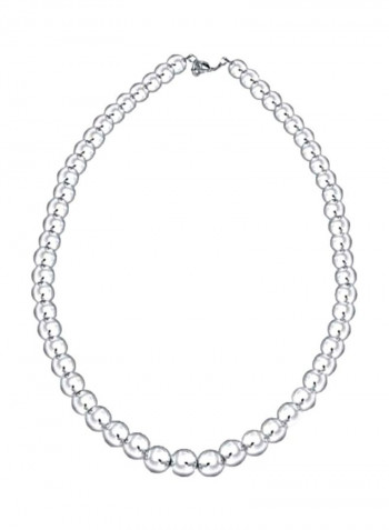 925 Sterling Silver Ball Round Bead Strand Necklace