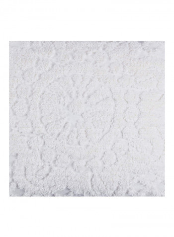 3-Piece Geometric Design Bedspread Set White Queen