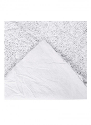 3-Piece Geometric Design Bedspread Set White Queen