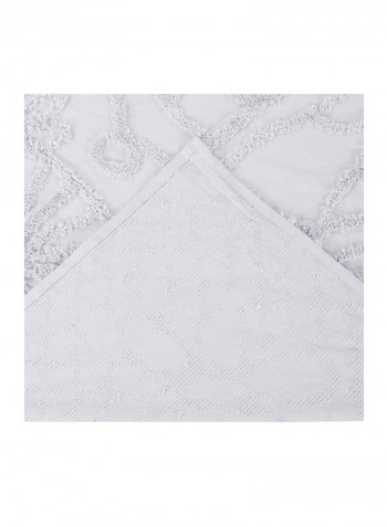 3-Piece Geometric Design Bedspread Set White Queen