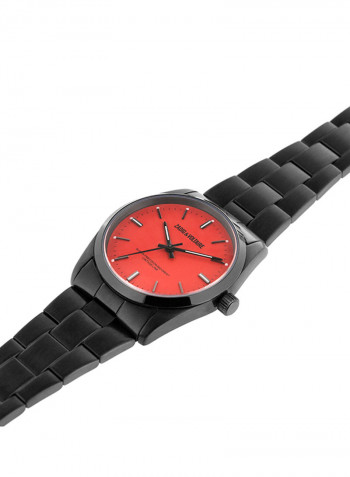 Unisex's Black Analog Stainless Steel Band Watch - ZVF229