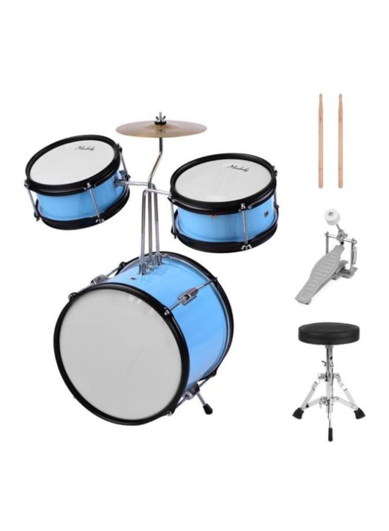 8-Piece Beginners Drum With Stool Pedal And Drumsticks Set