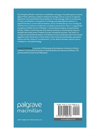 The Problem Of Critical Ontology: Bhaskar Contra Kant Hardcover