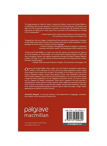 Orature And Yoruba Riddles Hardcover