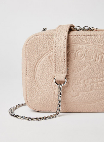Logo Leather Crossbody Bag Rose Dust