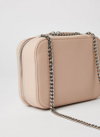 Logo Leather Crossbody Bag Rose Dust
