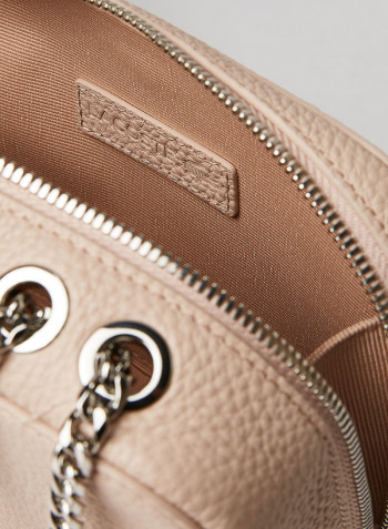 Logo Leather Crossbody Bag Rose Dust