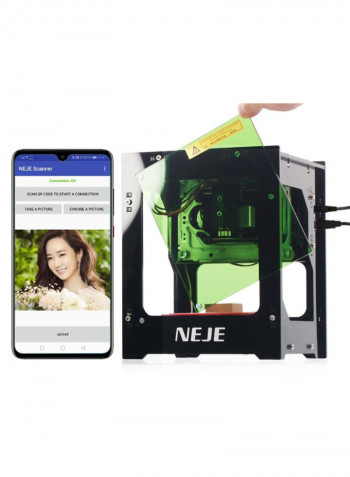 Aluminum Smart Mini Engraving Machine Black 16 x 14.5 x 19centimeter