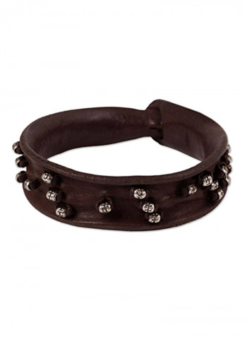 925 Sterling Silver Mountain Rock Wrap Bracelet