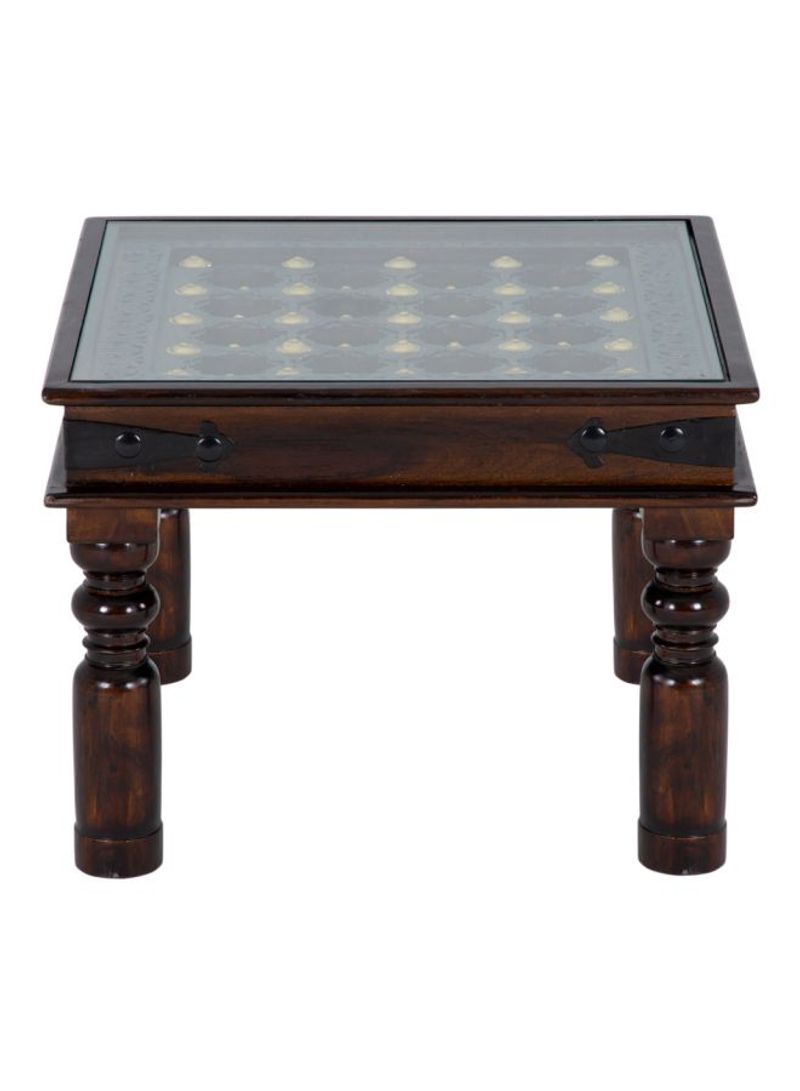 Saki Square End Table Brown/Clear 60x60x45centimeter