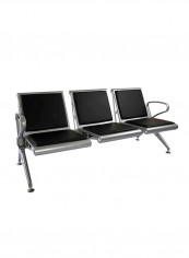 Banco HF 3-Seater Bench With Cushion Grey/Black 172x48x78centimeter