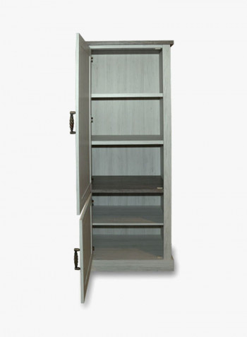 Emily Curio Wooden Door Cabinet Grey 72x191x46centimeter