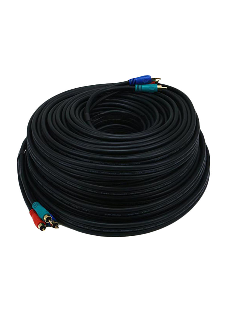 3-RCA Component Coaxial Cable 100feet Black/Blue/Red