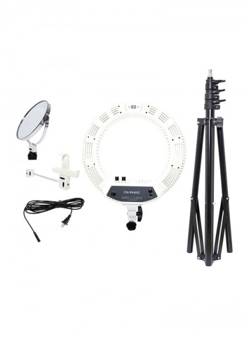 Ring Light With Stand Mirror And Bracket White