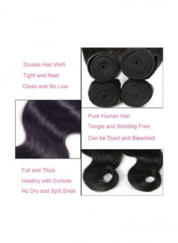 3-Piece Brazilian Natural Hair Extension Set Black