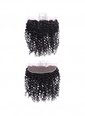 Ear To Ear Lace Frontal Curly Hair Wigs Black 16inch