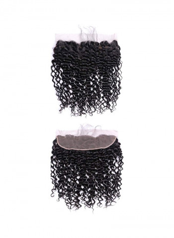 Ear To Ear Lace Frontal Curly Hair Wigs Black 16inch