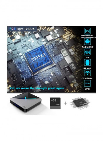 Android Set Top Box With Remote Control For Smart TV A95X F3 Black