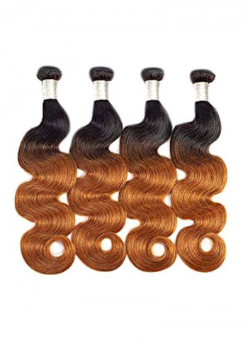 4-Piece Wavy Hair Extension Brown/Black