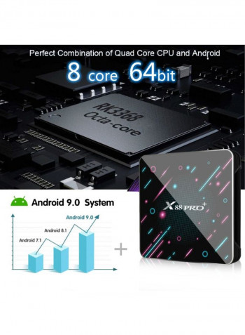 Android 9.0 Smart TV Set Top Box X88 PRO PLUS Black
